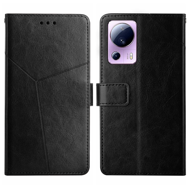 For Xiaomi 13 Lite HT01 Y-shaped Pattern Flip Leather Phone Case