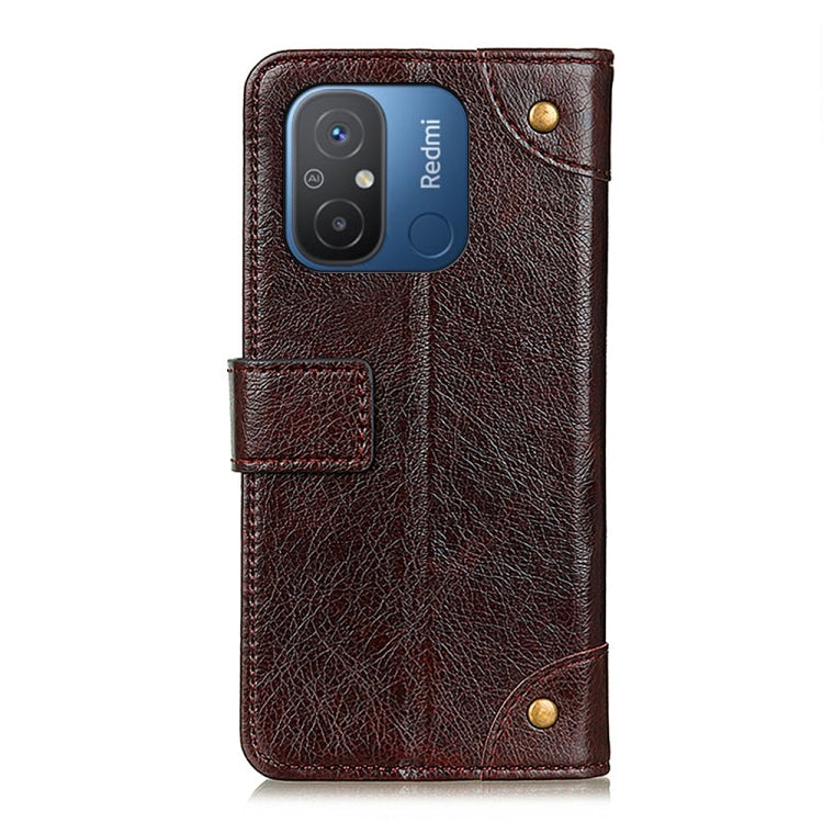 For Xiaomi Redmi 11A / 12C Copper Buckle Nappa Texture Flip Leather Phone Case
