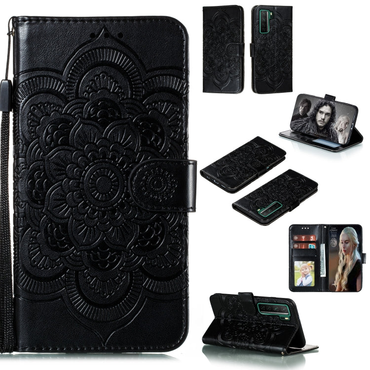 For Huawei nova 7 SE Mandala Embossing Pattern Horizontal Flip PU Leather Case with Holder & Card Slots & Walle & Lanyard