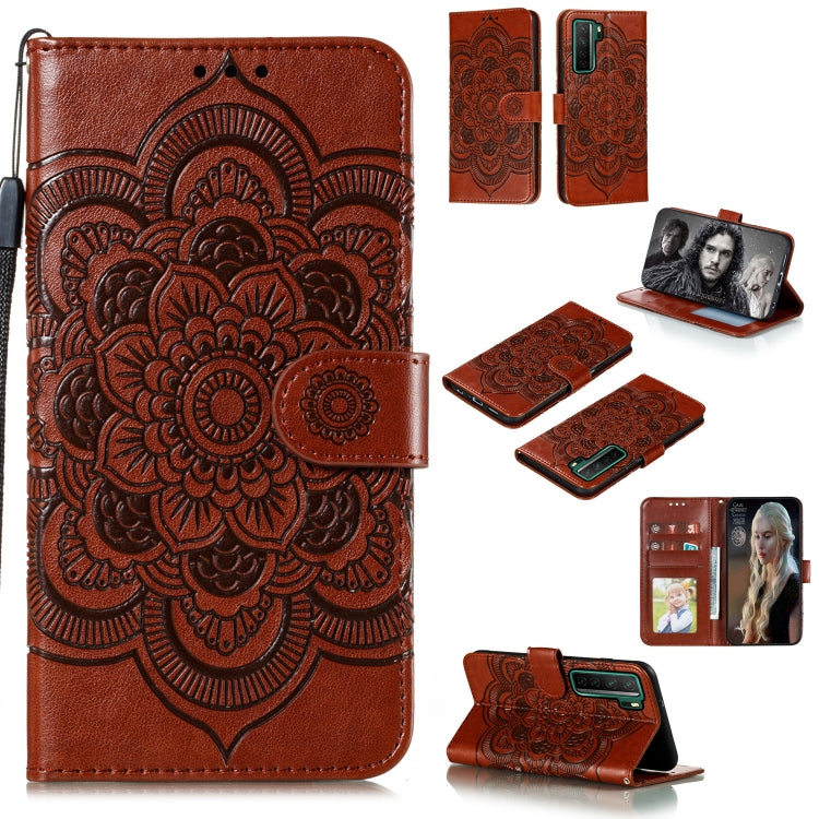 For Huawei nova 7 SE Mandala Embossing Pattern Horizontal Flip PU Leather Case with Holder & Card Slots & Walle & Lanyard