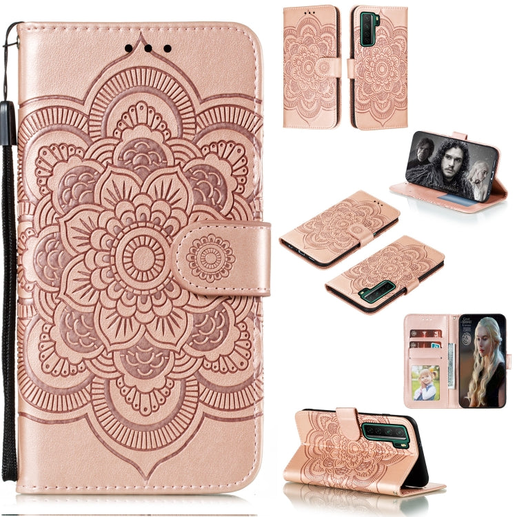 For Huawei nova 7 SE Mandala Embossing Pattern Horizontal Flip PU Leather Case with Holder & Card Slots & Walle & Lanyard