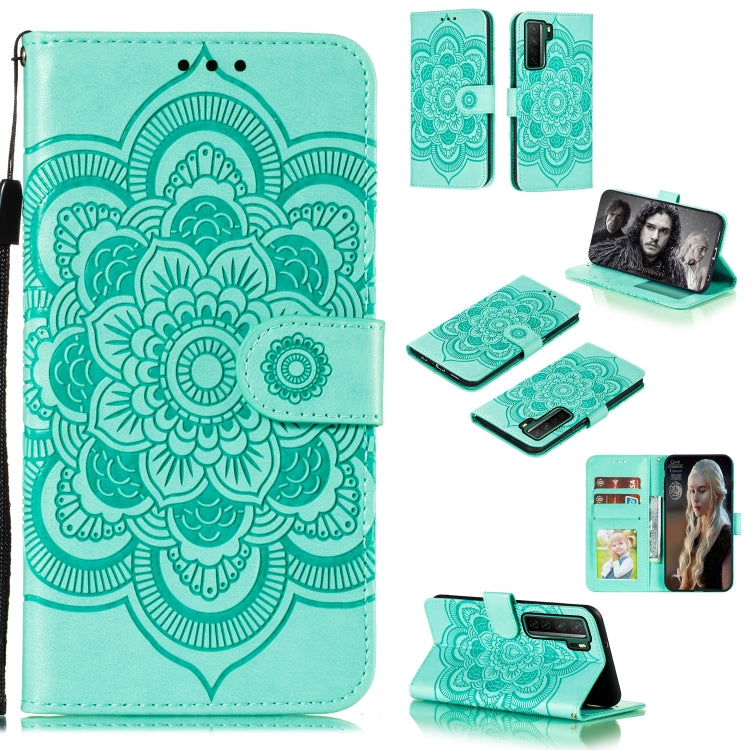 For Huawei nova 7 SE Mandala Embossing Pattern Horizontal Flip PU Leather Case with Holder & Card Slots & Walle & Lanyard