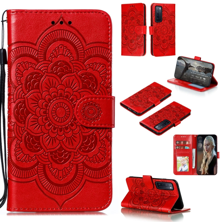 For Huawei nova 7 Mandala Embossing Pattern Horizontal Flip PU Leather Case with Holder & Card Slots & Walle & Lanyard