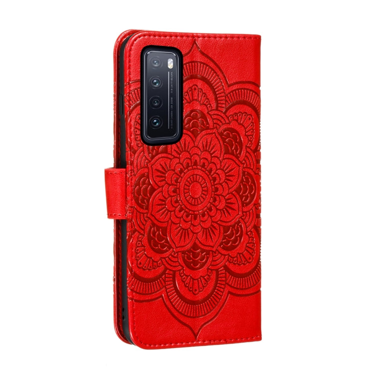For Huawei nova 7 Mandala Embossing Pattern Horizontal Flip PU Leather Case with Holder & Card Slots & Walle & Lanyard