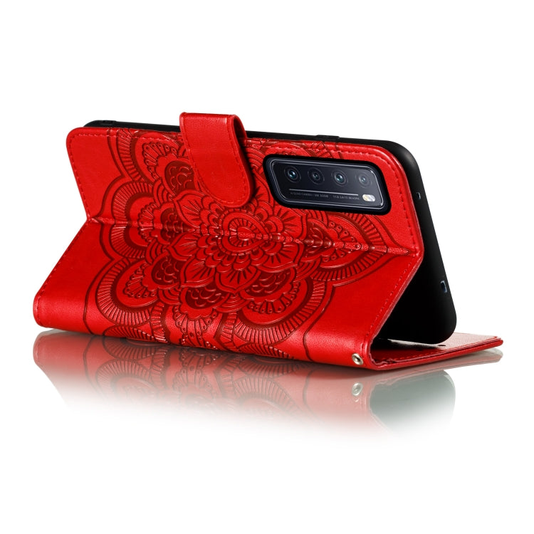 For Huawei nova 7 Mandala Embossing Pattern Horizontal Flip PU Leather Case with Holder & Card Slots & Walle & Lanyard