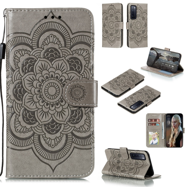 For Huawei nova 7 Mandala Embossing Pattern Horizontal Flip PU Leather Case with Holder & Card Slots & Walle & Lanyard