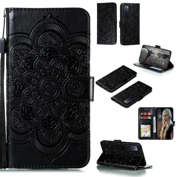 For Huawei nova 7 Mandala Embossing Pattern Horizontal Flip PU Leather Case with Holder & Card Slots & Walle & Lanyard