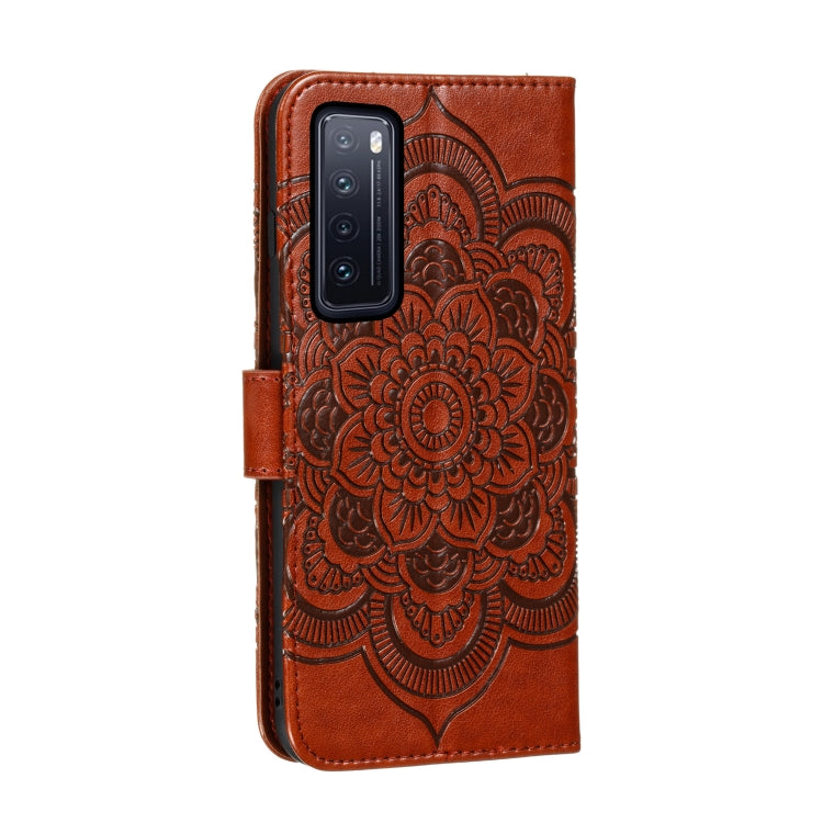 For Huawei nova 7 Mandala Embossing Pattern Horizontal Flip PU Leather Case with Holder & Card Slots & Walle & Lanyard