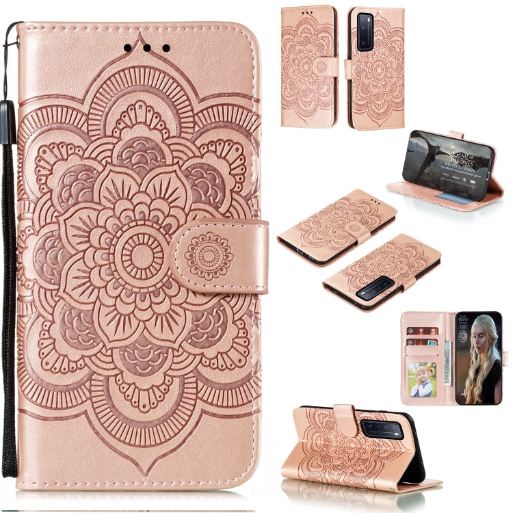 For Huawei nova 7 Mandala Embossing Pattern Horizontal Flip PU Leather Case with Holder & Card Slots & Walle & Lanyard
