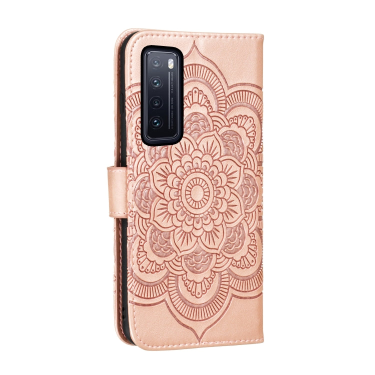 For Huawei nova 7 Mandala Embossing Pattern Horizontal Flip PU Leather Case with Holder & Card Slots & Walle & Lanyard