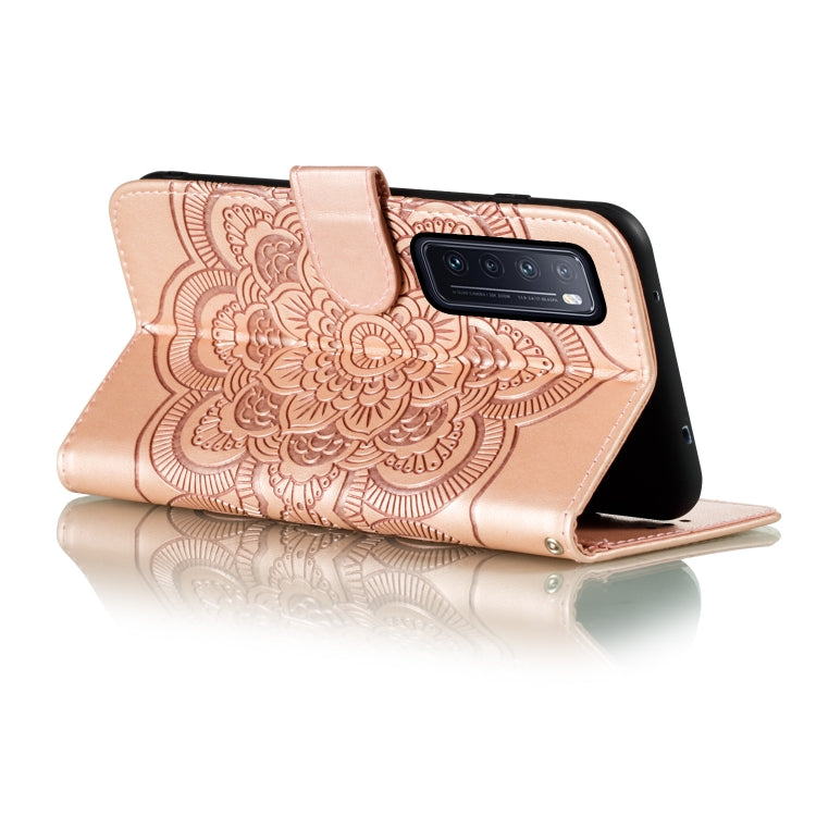 For Huawei nova 7 Mandala Embossing Pattern Horizontal Flip PU Leather Case with Holder & Card Slots & Walle & Lanyard