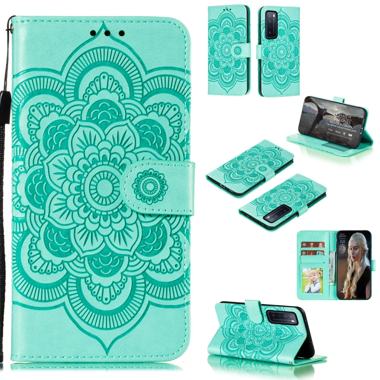 For Huawei nova 7 Mandala Embossing Pattern Horizontal Flip PU Leather Case with Holder & Card Slots & Walle & Lanyard
