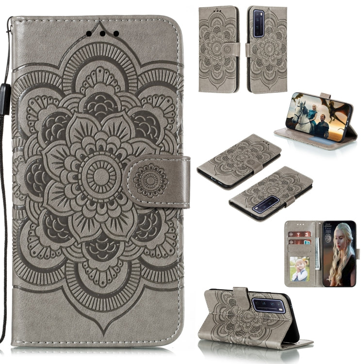For Huawei nova 7 Pro Mandala Embossing Pattern Horizontal Flip PU Leather Case with Holder & Card Slots & Walle & Lanyard