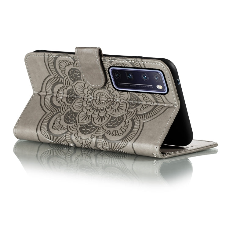 For Huawei nova 7 Pro Mandala Embossing Pattern Horizontal Flip PU Leather Case with Holder & Card Slots & Walle & Lanyard