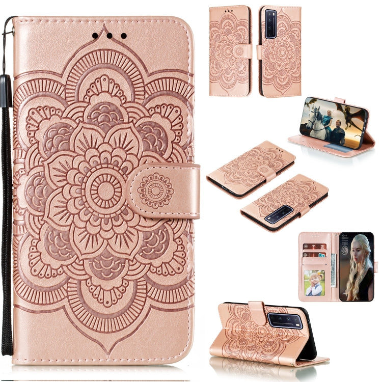 For Huawei nova 7 Pro Mandala Embossing Pattern Horizontal Flip PU Leather Case with Holder & Card Slots & Walle & Lanyard