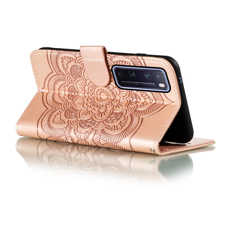 For Huawei nova 7 Pro Mandala Embossing Pattern Horizontal Flip PU Leather Case with Holder & Card Slots & Walle & Lanyard