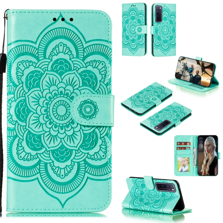 For Huawei nova 7 Pro Mandala Embossing Pattern Horizontal Flip PU Leather Case with Holder & Card Slots & Walle & Lanyard