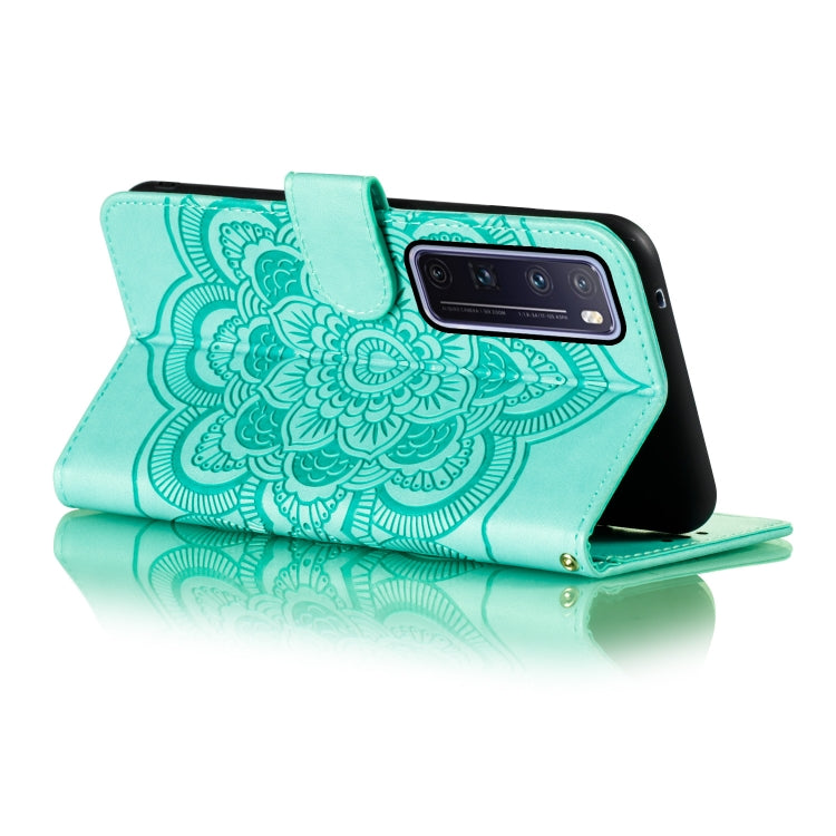 For Huawei nova 7 Pro Mandala Embossing Pattern Horizontal Flip PU Leather Case with Holder & Card Slots & Walle & Lanyard