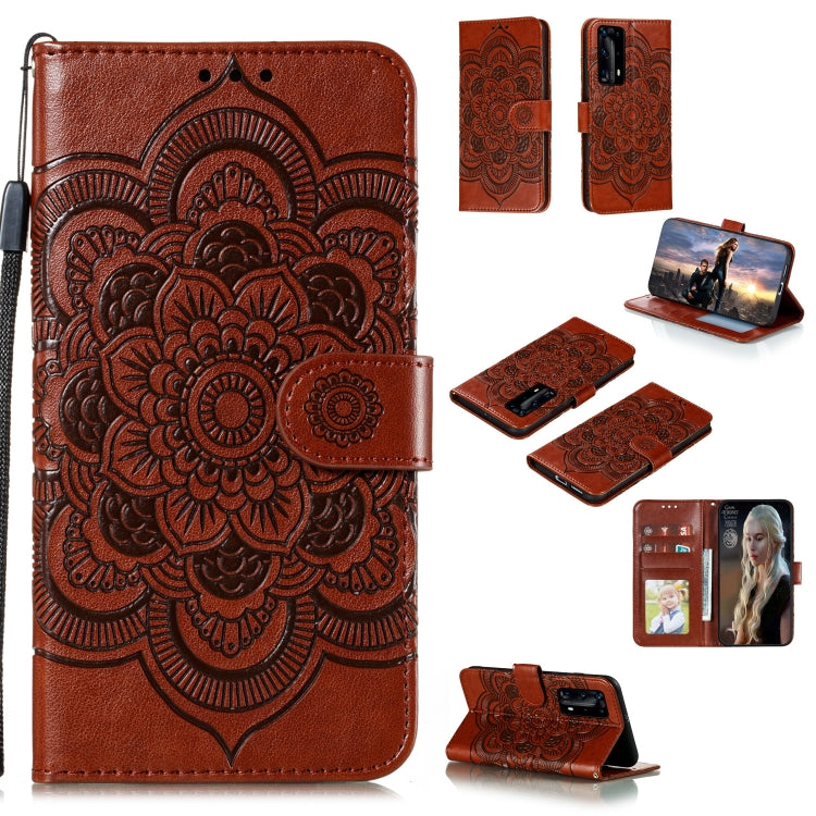 For Huawei P40 pro+ Mandala Embossing Pattern Horizontal Flip PU Leather Case with Holder & Card Slots & Walle & Lanyard