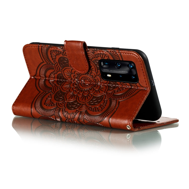 For Huawei P40 pro+ Mandala Embossing Pattern Horizontal Flip PU Leather Case with Holder & Card Slots & Walle & Lanyard