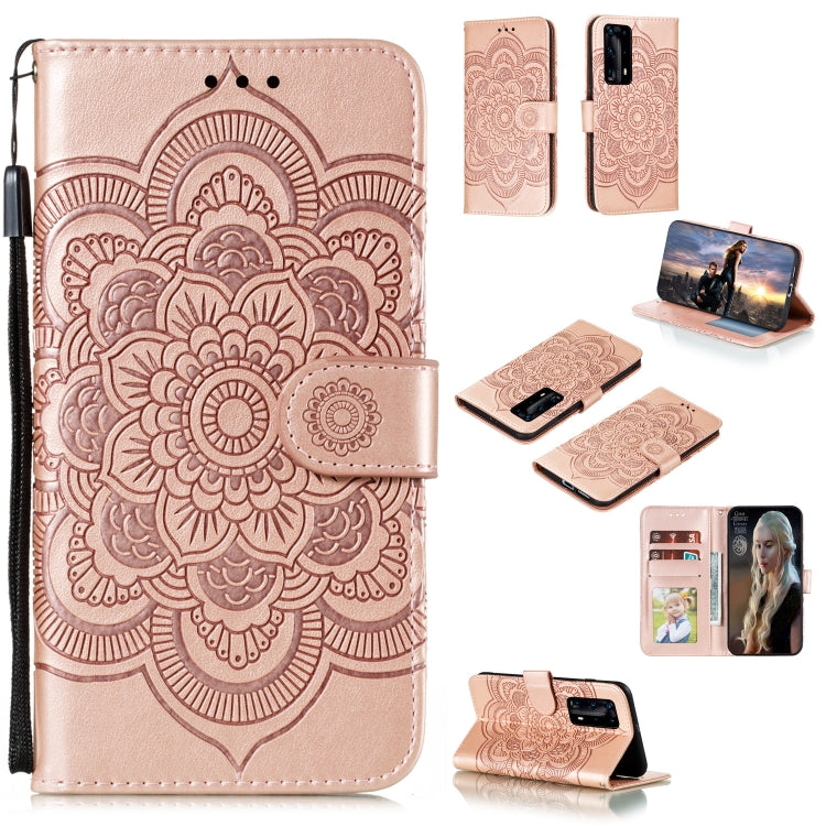 For Huawei P40 pro+ Mandala Embossing Pattern Horizontal Flip PU Leather Case with Holder & Card Slots & Walle & Lanyard