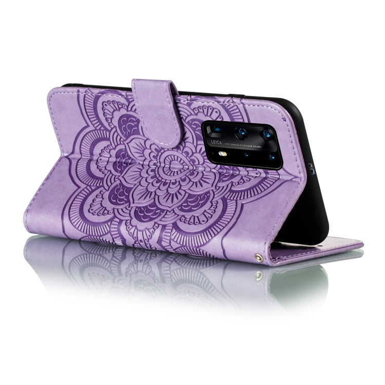 For Huawei P40 pro+ Mandala Embossing Pattern Horizontal Flip PU Leather Case with Holder & Card Slots & Walle & Lanyard
