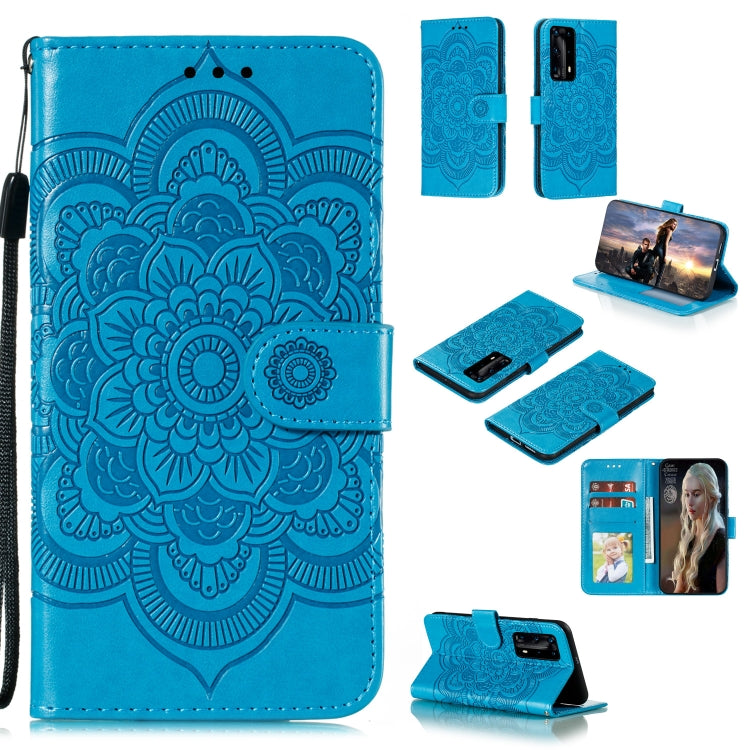For Huawei P40 pro+ Mandala Embossing Pattern Horizontal Flip PU Leather Case with Holder & Card Slots & Walle & Lanyard