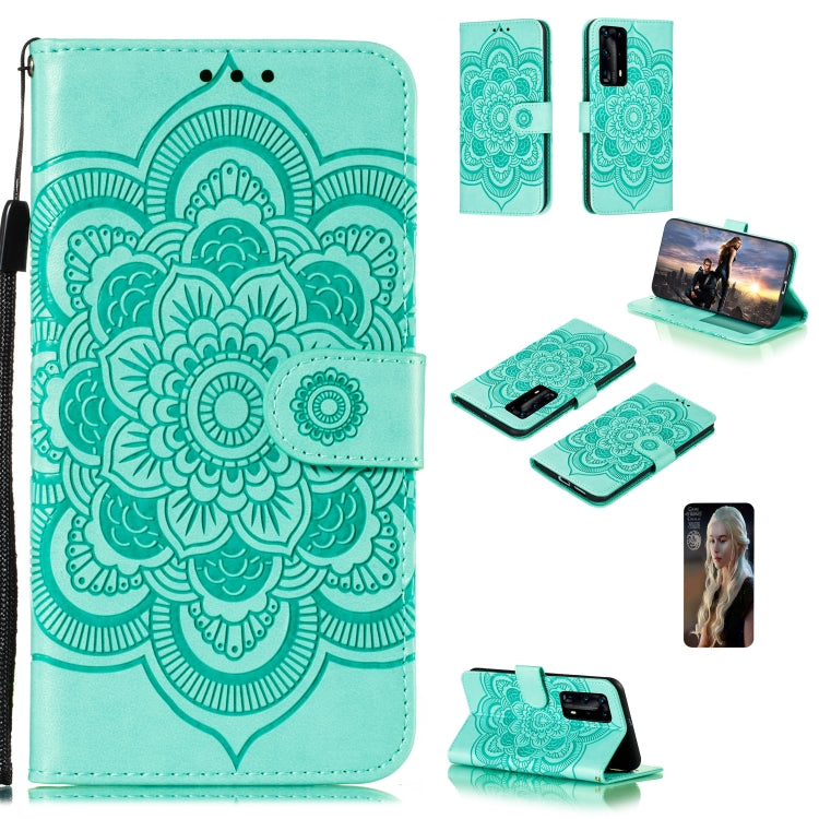 For Huawei P40 pro+ Mandala Embossing Pattern Horizontal Flip PU Leather Case with Holder & Card Slots & Walle & Lanyard