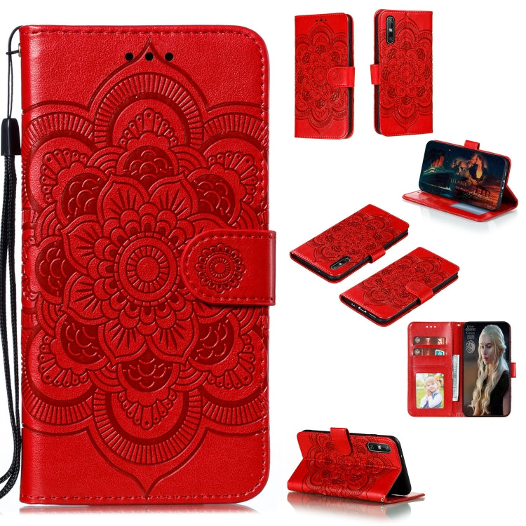 For Huawei Enjoy 10e Mandala Embossing Pattern Horizontal Flip PU Leather Case with Holder & Card Slots & Walle & Lanyard