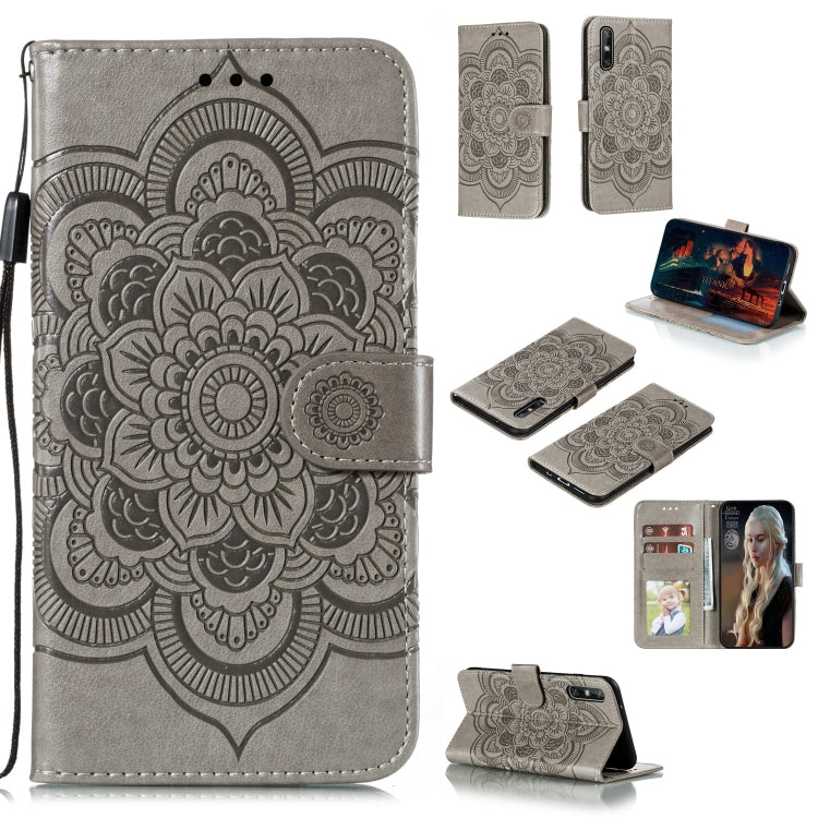 For Huawei Enjoy 10e Mandala Embossing Pattern Horizontal Flip PU Leather Case with Holder & Card Slots & Walle & Lanyard