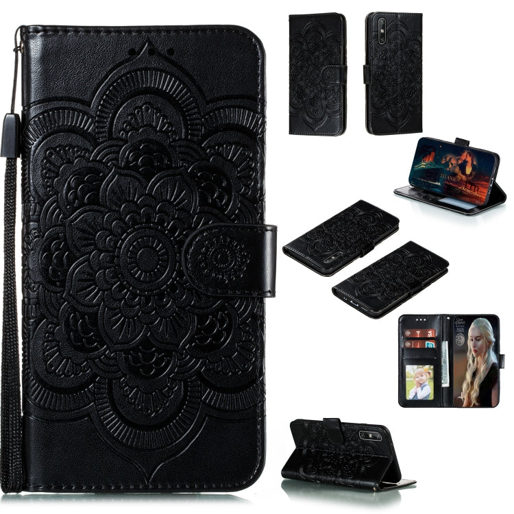 For Huawei Enjoy 10e Mandala Embossing Pattern Horizontal Flip PU Leather Case with Holder & Card Slots & Walle & Lanyard