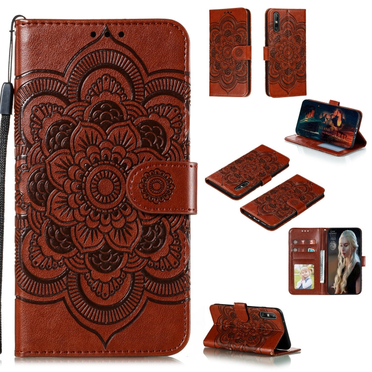 For Huawei Enjoy 10e Mandala Embossing Pattern Horizontal Flip PU Leather Case with Holder & Card Slots & Walle & Lanyard