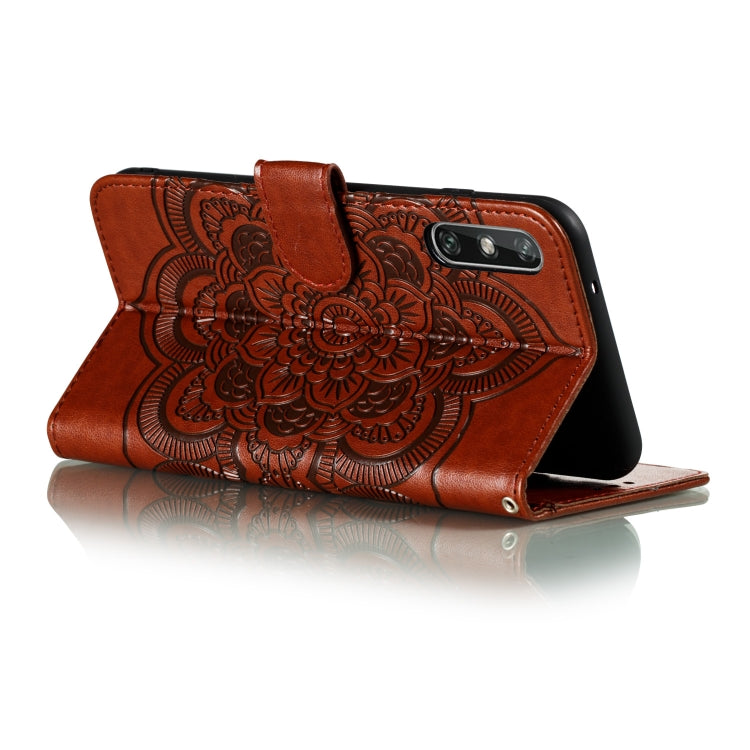 For Huawei Enjoy 10e Mandala Embossing Pattern Horizontal Flip PU Leather Case with Holder & Card Slots & Walle & Lanyard