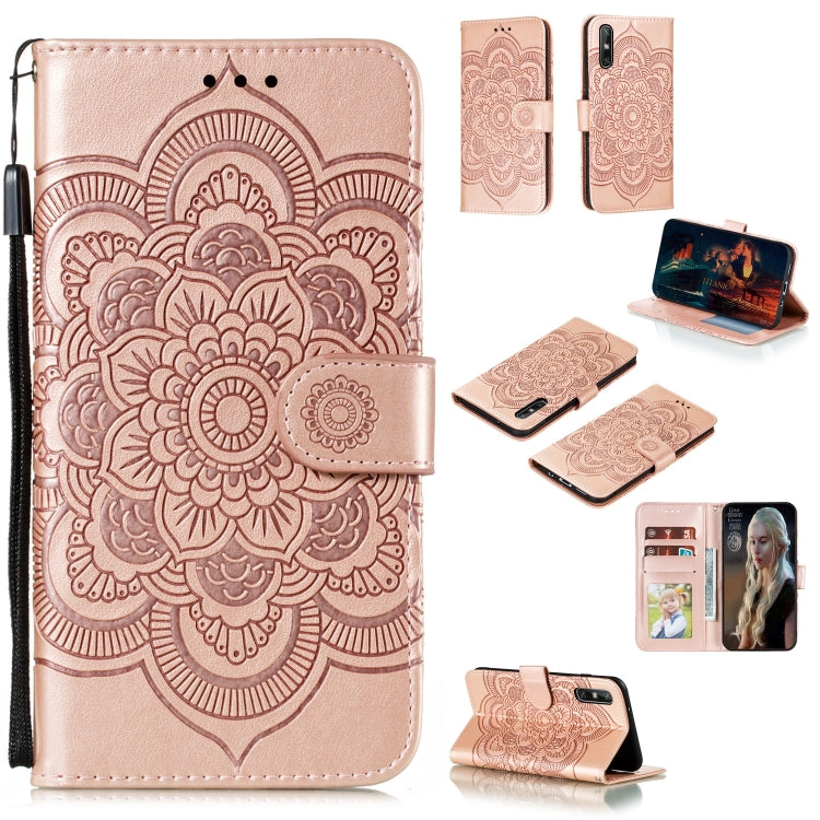 For Huawei Enjoy 10e Mandala Embossing Pattern Horizontal Flip PU Leather Case with Holder & Card Slots & Walle & Lanyard
