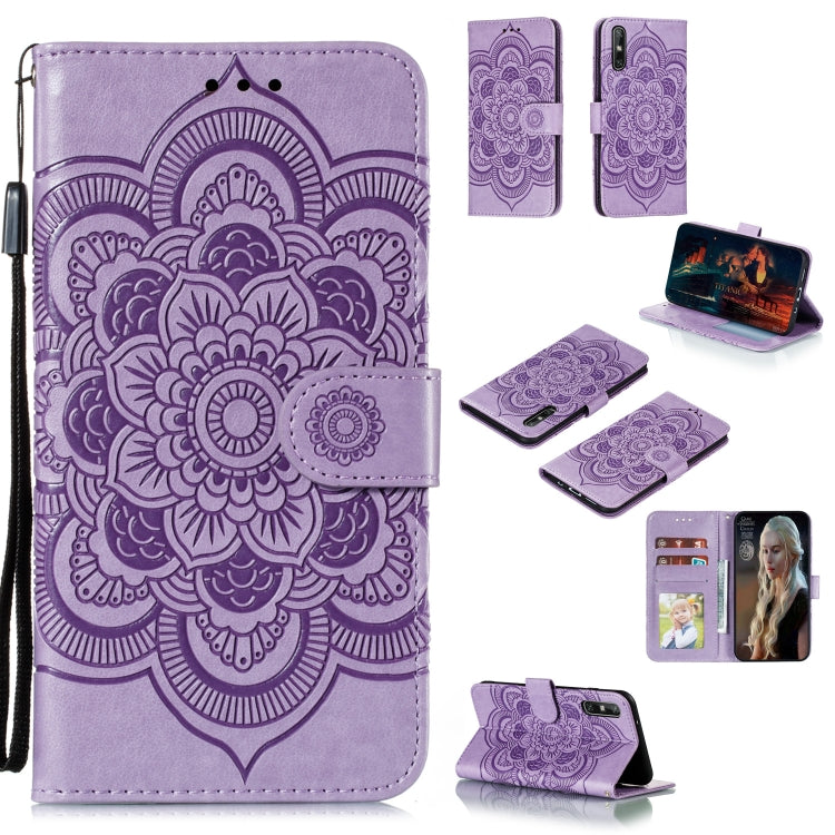 For Huawei Enjoy 10e Mandala Embossing Pattern Horizontal Flip PU Leather Case with Holder & Card Slots & Walle & Lanyard