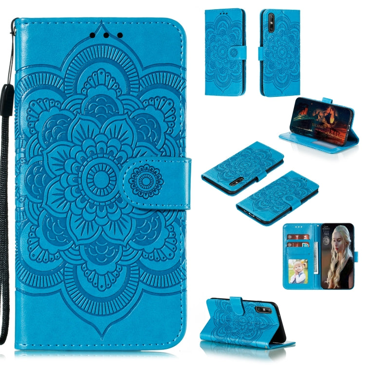 For Huawei Enjoy 10e Mandala Embossing Pattern Horizontal Flip PU Leather Case with Holder & Card Slots & Walle & Lanyard