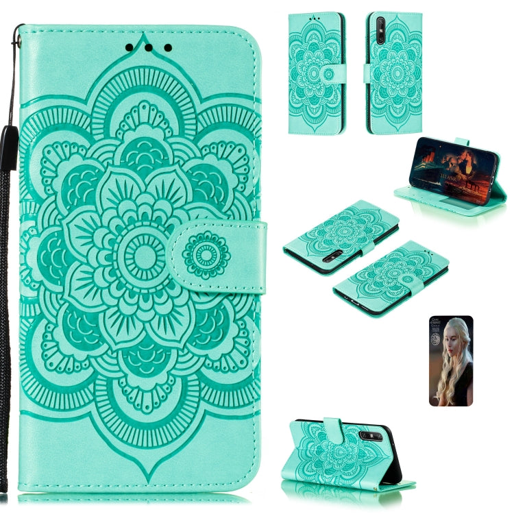 For Huawei Enjoy 10e Mandala Embossing Pattern Horizontal Flip PU Leather Case with Holder & Card Slots & Walle & Lanyard
