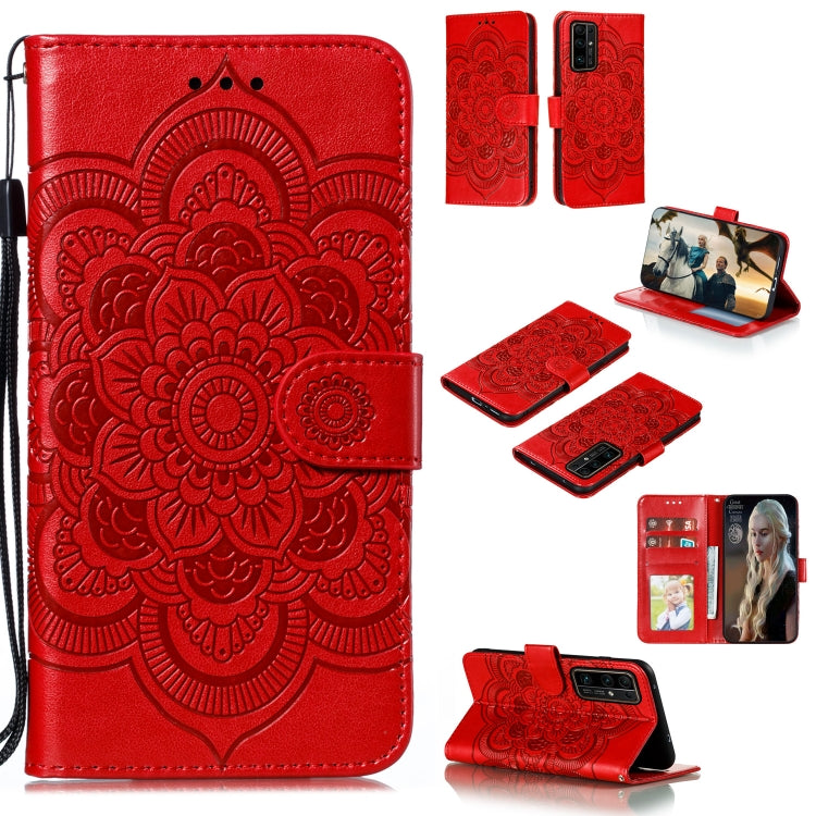 For Huawei Honor 30 Mandala Embossing Pattern Horizontal Flip PU Leather Case with Holder & Card Slots & Walle & Lanyard