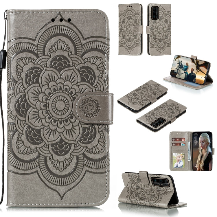 For Huawei Honor 30 Mandala Embossing Pattern Horizontal Flip PU Leather Case with Holder & Card Slots & Walle & Lanyard