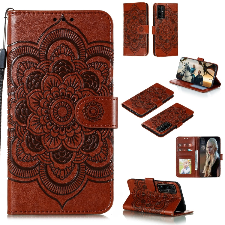 For Huawei Honor 30 Mandala Embossing Pattern Horizontal Flip PU Leather Case with Holder & Card Slots & Walle & Lanyard