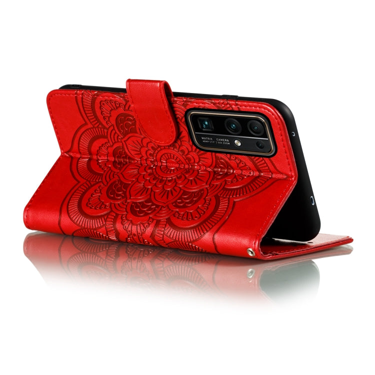For Huawei Honor 30 Pro Mandala Embossing Pattern Horizontal Flip PU Leather Case with Holder & Card Slots & Walle & Lanyard