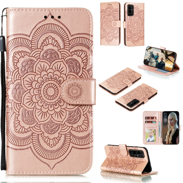 For Huawei Honor 30 Pro Mandala Embossing Pattern Horizontal Flip PU Leather Case with Holder & Card Slots & Walle & Lanyard