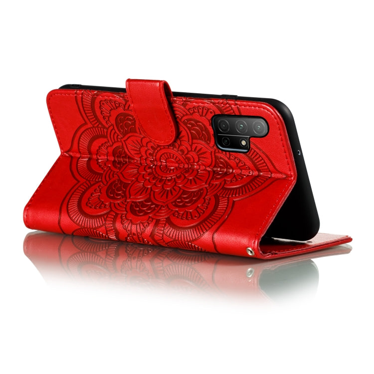 For Huawei Honor 30S Mandala Embossing Pattern Horizontal Flip PU Leather Case with Holder & Card Slots & Walle & Lanyard