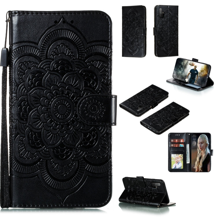 For Huawei Honor 30S Mandala Embossing Pattern Horizontal Flip PU Leather Case with Holder & Card Slots & Walle & Lanyard