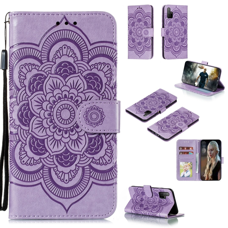 For Huawei Honor 30S Mandala Embossing Pattern Horizontal Flip PU Leather Case with Holder & Card Slots & Walle & Lanyard