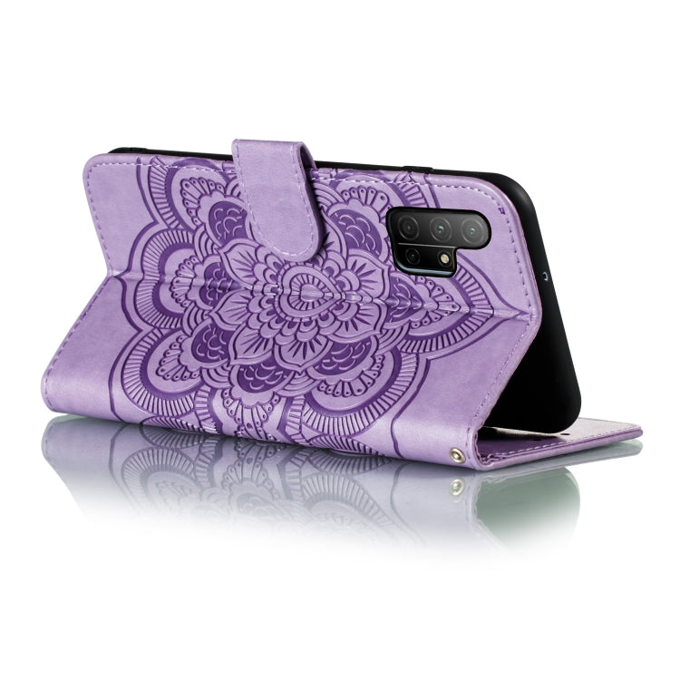 For Huawei Honor 30S Mandala Embossing Pattern Horizontal Flip PU Leather Case with Holder & Card Slots & Walle & Lanyard