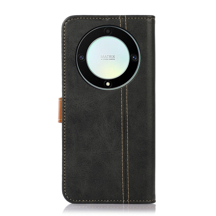 For Honor X9a 4G Stitching Thread Calf Texture Leather Phone Case