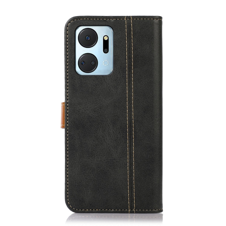 For Honor X7a 4G Stitching Thread Calf Texture Leather Phone Case