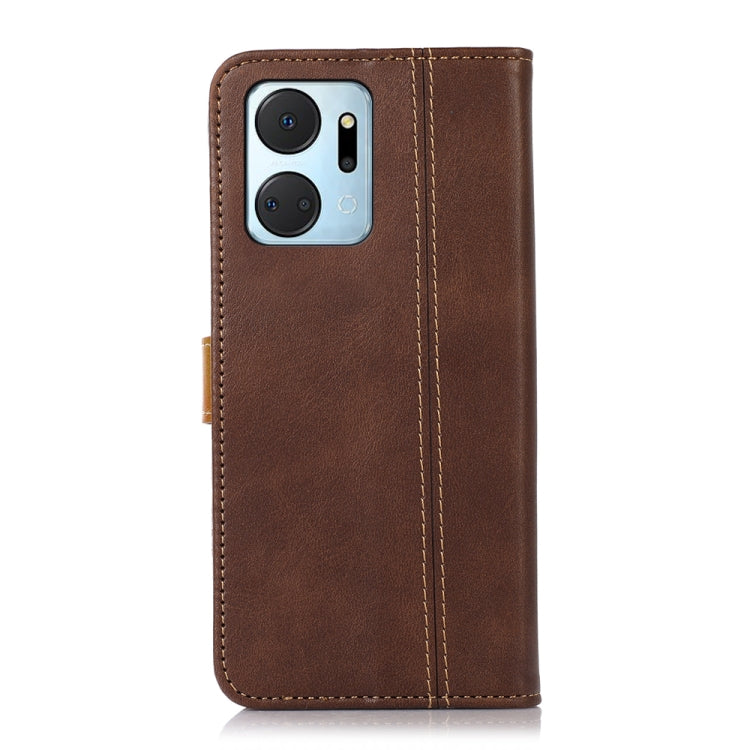 For Honor X7a 4G Stitching Thread Calf Texture Leather Phone Case