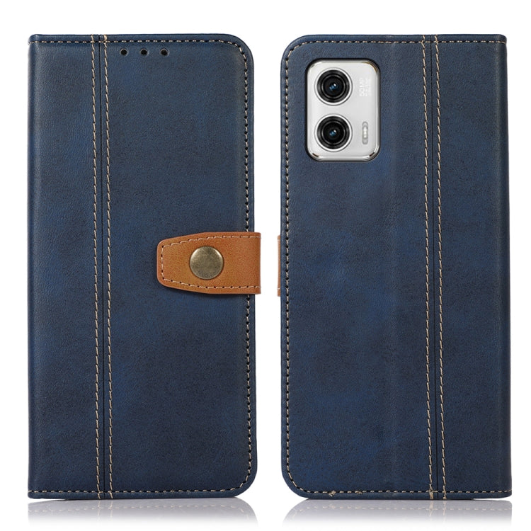 For Motorola Moto G73 5G Stitching Thread Calf Texture Leather Phone Case